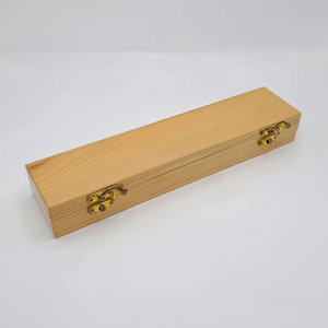 Long Wooden Storage Box with Lid
